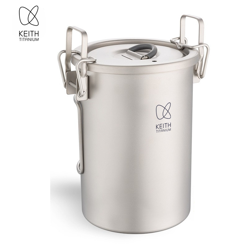 Camping Cooking Utilities - KEITH Pure Titanium Rice Cooker, 900ml