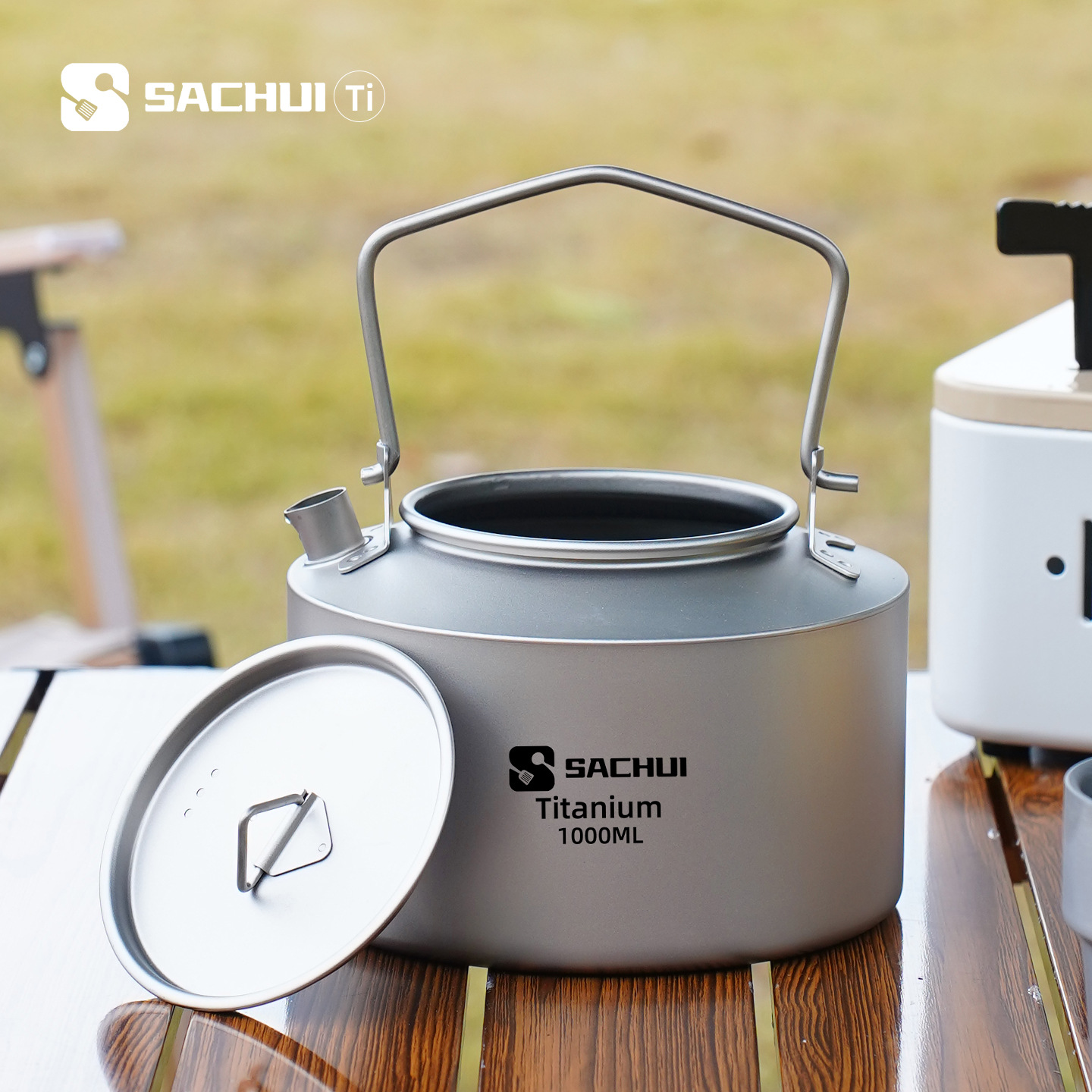 Camping Cooking Utilities - 1000ML Pure Titanium Kettle Outdoor Ultralight