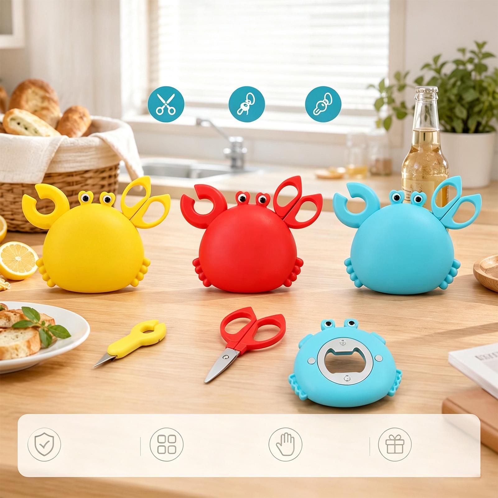 Camping Cooking Utensil Holder - 4 in 1 Crab Bottle Opener