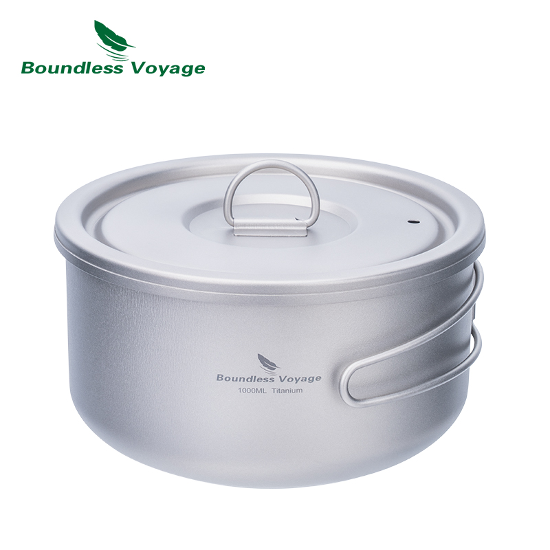 Camping Cooking Utilities - Boundless Voyage Titanium Camping Pot with