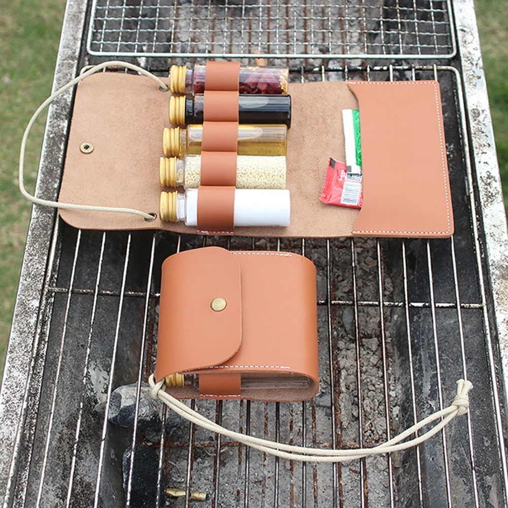 Camping Cooking Utensil Holder - Outdoor Camping Spice Bottle Set Portable