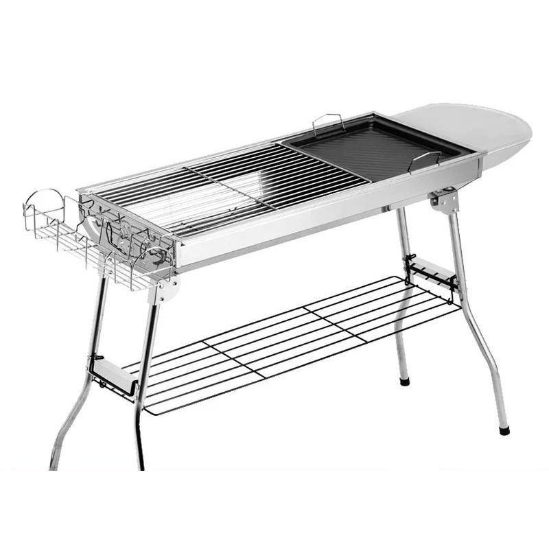 Camping Cooking Area - Large Folding Charcoal Barbecue Grill Outdoor