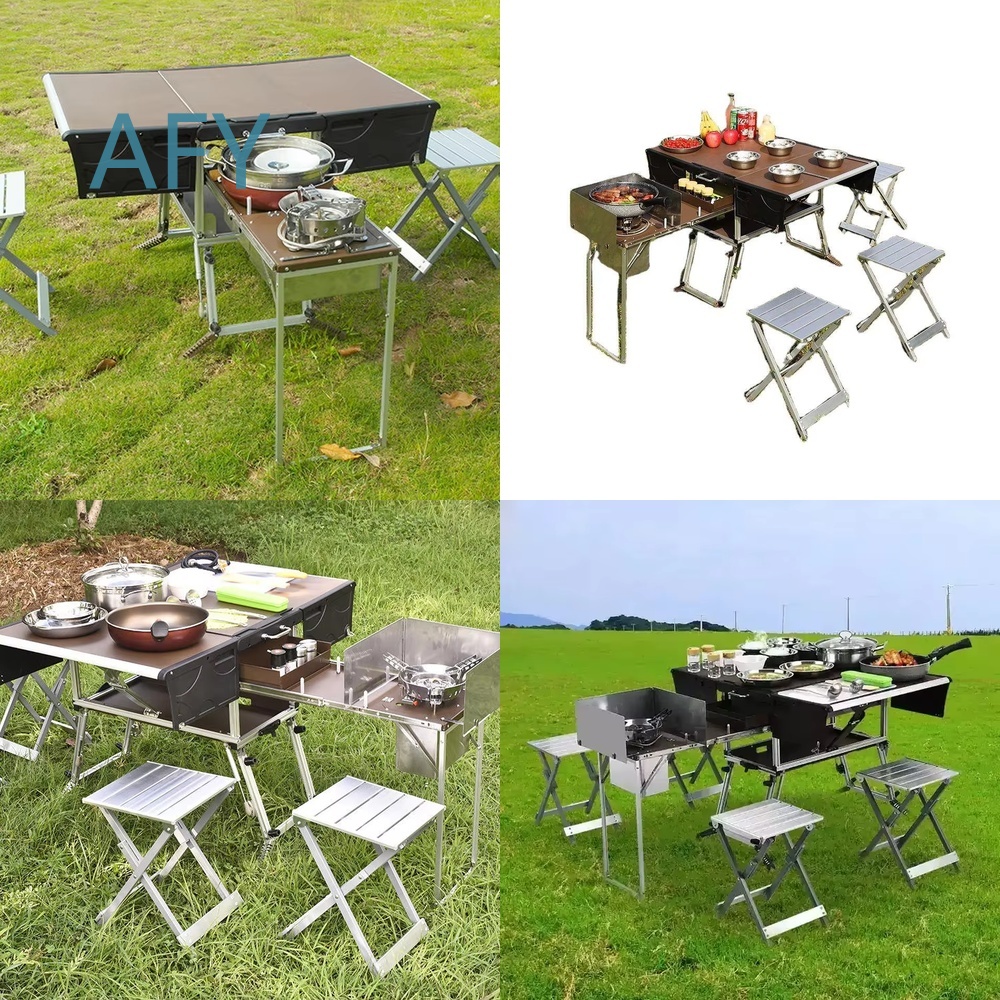 Portable Folding Food Trailer  - Camping Cooking And Dining Set review and price