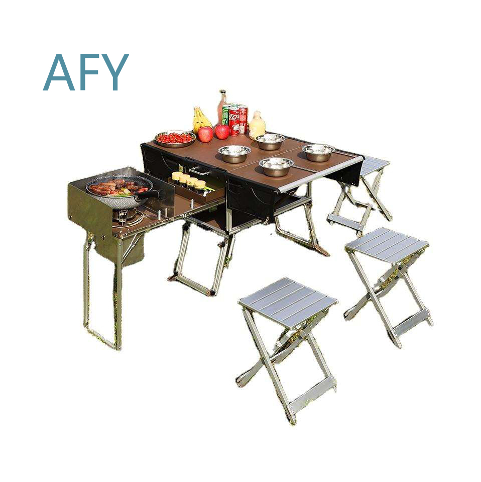 Portable Folding Food Trailer  - Camping Cooking And Dining Set review and price