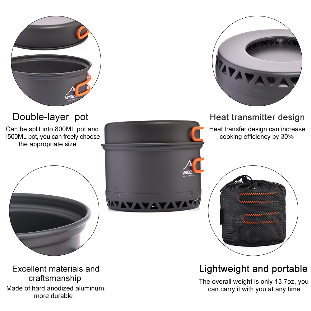 Widesea Camping Cookware 2.3L  - Camping Cooking Set Jetboil review and price
