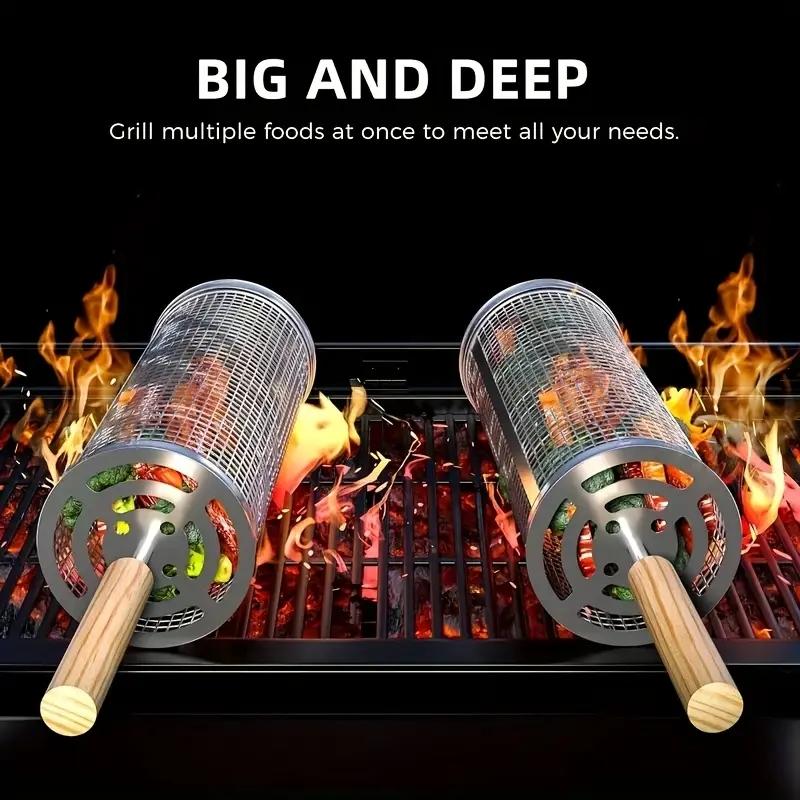 Stainless Steel BBQ Grill Bask - Camping Cooking Area review and price