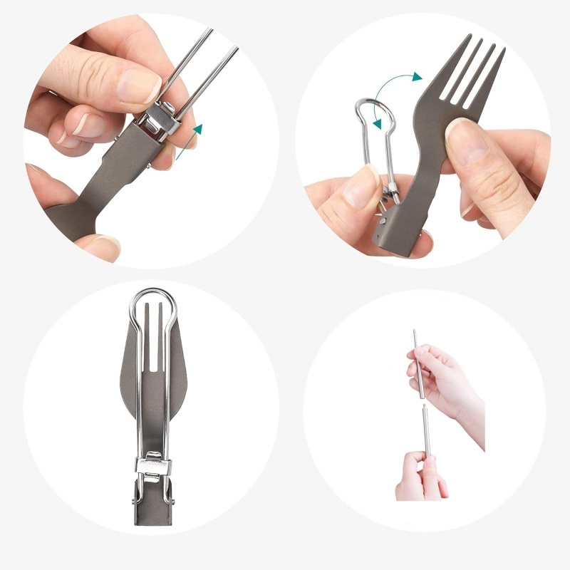Titanium Foldable Utensil Set  - Camping Cooking And Eating review and price