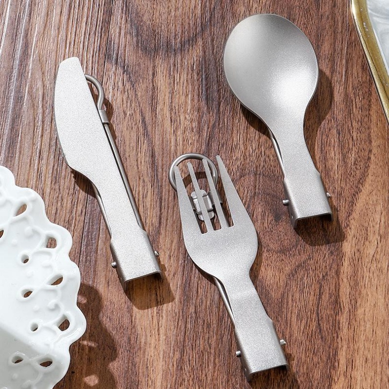 Titanium Foldable Utensil Set  - Camping Cooking And Eating review and price