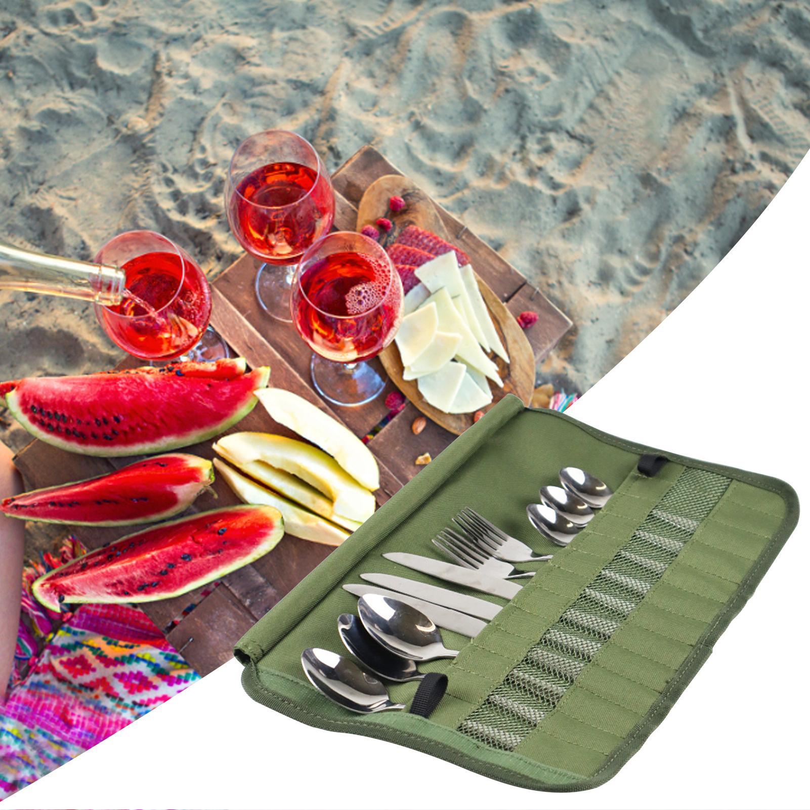 Camping Tableware Roll Bag Cam - Camping Cooking Utensil Holder review and price